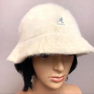 Kangol Furgora Angora White Furry Bucket Hat